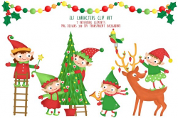 Elf Characters Clipart Santa Helpers ~ Illustrations ~ Creative Market