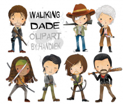 Walking dead characters clipart: instant download PNG file