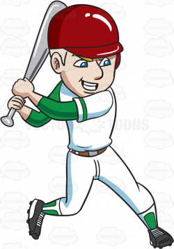 A Baseball Player About To Aggressively Hit A Ball | Clip art