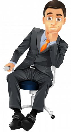 Businessman Vector Character sitting on a chair - http://www ...