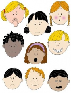 Faces Kids Clip Art Png Feelings and Emotions colored and coloring ...