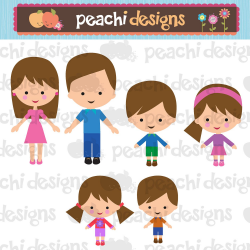 Family Characters Clipart Set by peachidesigns on Etsy https://www ...