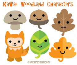 Kawaii Clipart - Woodland Clipart - Kawaii Woodland Characters Clip ...