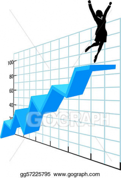 Vector Stock - Business person up on company growth success chart ...