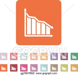 Vector Illustration - The graph down icon. chart below and loss ...