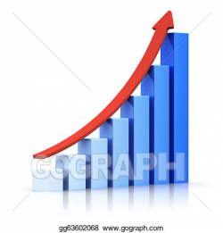 Stock Illustration - Growing bar chart with arrow. Clipart Drawing ...