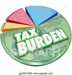 Stock Illustrations - Tax burden money owed government pie chart ...