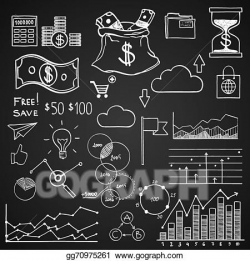 Vector Illustration - Hand draw doodle elements money and coin icon ...