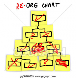 Stock Illustrations - Re-organization chart drawn on sticky notes ...