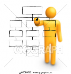 Stock Illustrations - Stick figure drawing empty organization chart ...