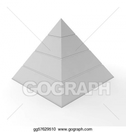 Drawing - Plain pyramid chart - four levels. Clipart Drawing ...