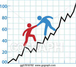 EPS Vector - Business person chart help red ink to profitability ...