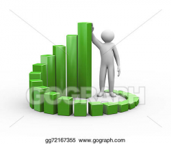 Stock Illustration - 3d man and progress growth business chart ...