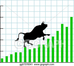 Vector Art - Up bull market rise bullish stock chart graph. Clipart ...