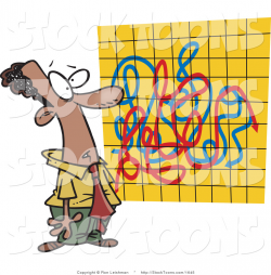 Stock Cartoon of a Man Looking at a Crazy Graph Chart by toonaday ...