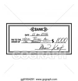 Clipart - Cheque icon in outline style isolated on white background ...