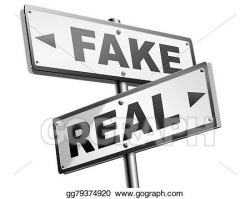 Stock Illustration - Fake versus real critical thinking. Clipart ...