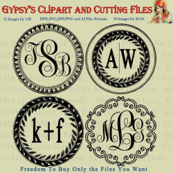 Check out Fancy, Monogram, Circles, Antique Circle Frames, Clipart ...
