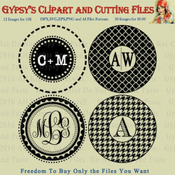 Check out Fancy, Monogram, Circles, Antique Circle Frames, Clipart ...