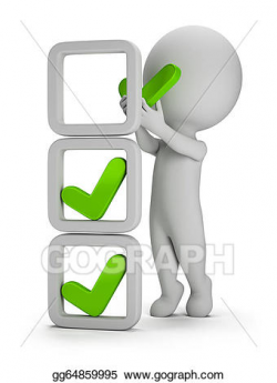 Stock Illustration - 3d small people - installation of check marks ...
