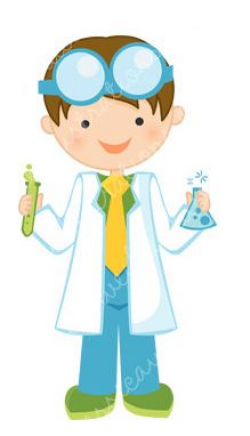 Kid Scientist with Test Tubes Clip Art - Kid Scientist with Test ...