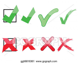 Vector Clipart - Check and x marks. Vector Illustration gg56816361 ...