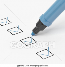 Stock Illustrations - Blue marker with checkbox and check. Stock ...