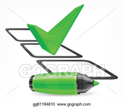 EPS Vector - Green marker with big check mark . Stock Clipart ...