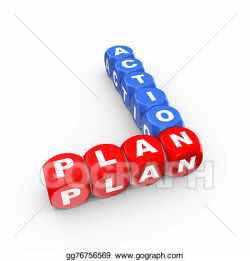 Stock Illustration - 3d crossword action plan. Clipart Drawing ...