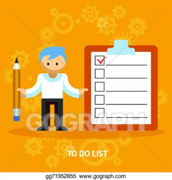 Vector Art - Businessman cartoon character with checklist. EPS ...