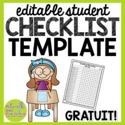 FREE Editable student checklist template by Maternelle avec Mme Andrea