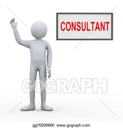 Stock Illustration - 3d man consultant. Clipart gg70200660 - GoGraph
