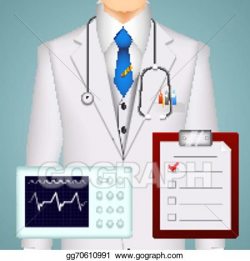 Vector Clipart - Doctor on medical background. Vector Illustration ...
