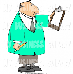 Clip Art of a Friendly Male Doctor Reading Checklist on Clipboard ...