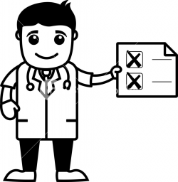 Doctor Showing Checklist - Office Cartoon Characters Royalty-Free ...