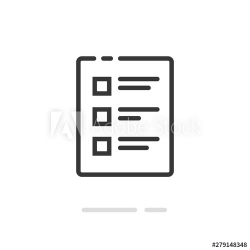 Checklist vector icon, line outline art document and to do ...
