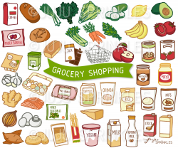 Grocery Shopping Clipart and Sticker Set – Juju Sprinkles