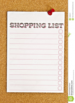 Grocery Shopping List Clipart | World of Example
