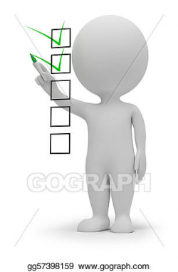 Clipart - 3d small people - checklist. Stock Illustration gg57398159 ...