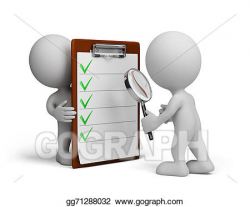 Stock Illustrations - 3d person and checklist. Stock Clipart ...
