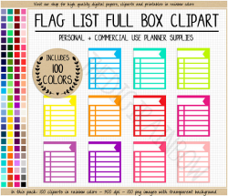 SALE 100 Checklist full box clipart list full box rainbow planner ...