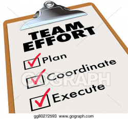 Stock Illustration - Team effort checklist clipboard plan coordinate ...