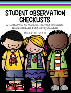Student Observation Checklist Form [Pre K through Grade 5] by The ...