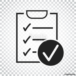 Checklist vector icon. Survey vector illustration in flat design on ...