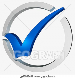 Stock Illustrations - Blue tick circled shows checked and verified ...