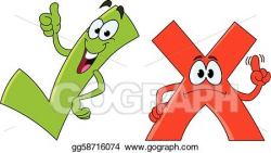 Vector Illustration - Tick and cross cartoon. Stock Clip Art ...