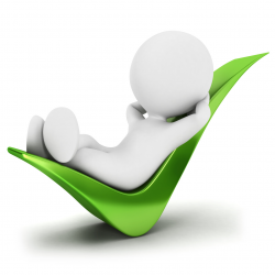 3d person relaxed on a check mark - Strong Automotive Merchandising