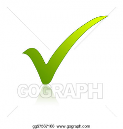 Drawing - Green check mark. Clipart Drawing gg57567166 - GoGraph