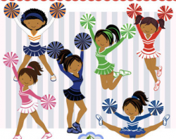 Cheerleading Clipart Navy Red MORE COLORS Cheerleader