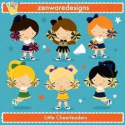 Blue Cheerleaders clipart - Great for gift tags, cheer gifts ...